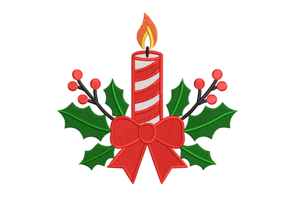 Christmas Candle: A Thoughtful Holiday Embroidery Design