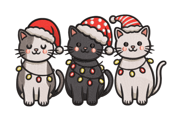 Christmas Cat Trio