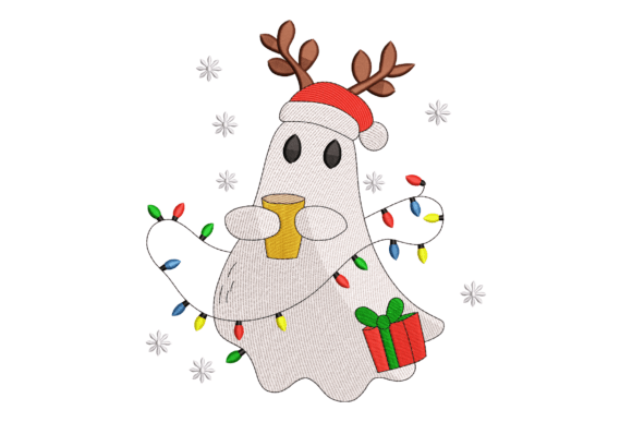 Christmas Ghost Embroidery Design