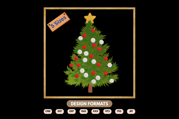 Christmas Tree Embroidery Design