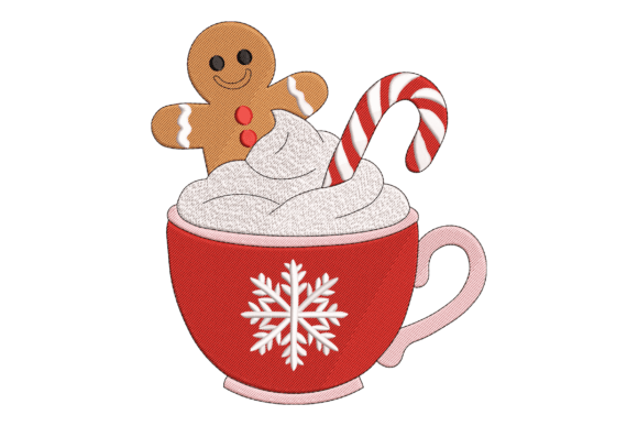 Cookie Candy Cane Embroidery Design