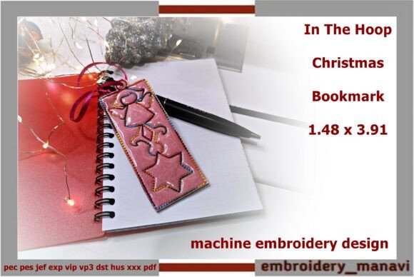 In the Hoop Christmas Ornament Bookmark