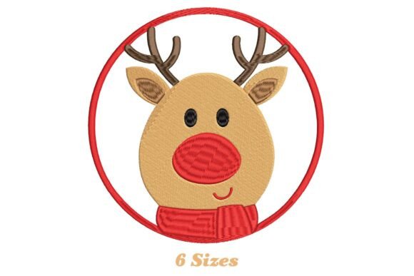 Reindeer Face Embroidery Design